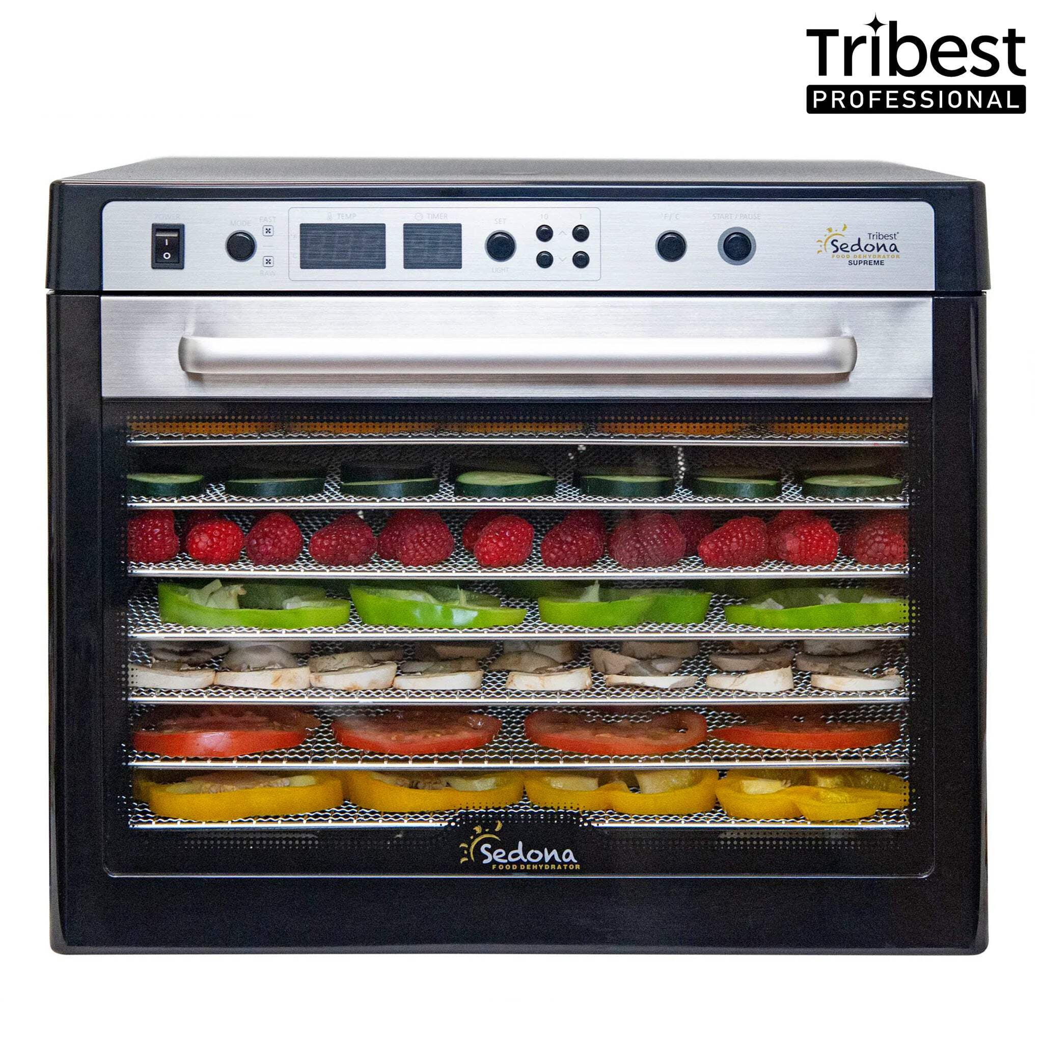 Sedona Supreme Black Stainless Steel 9-Tray Food Dehydrator