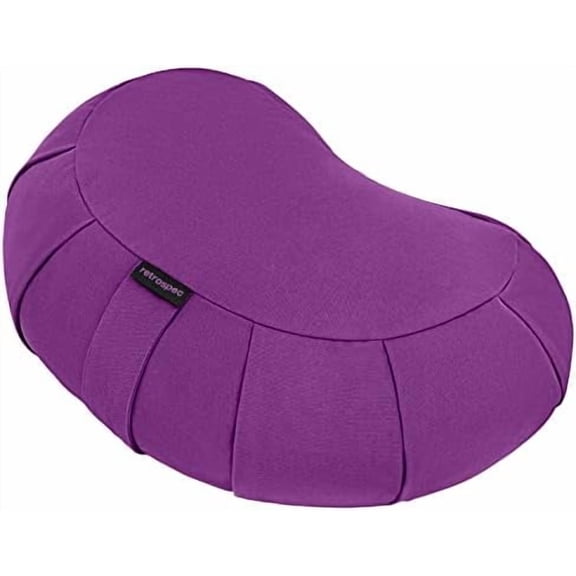 Sedona Zafu Meditation Cushion Filled w/Buckwheat Hulls - Yoga Pillow for Meditation Practices - Machine Washable 100% Cotton Cover & Durable Carry Handle Round & Crescent, 1 Ct (Pack of 1)