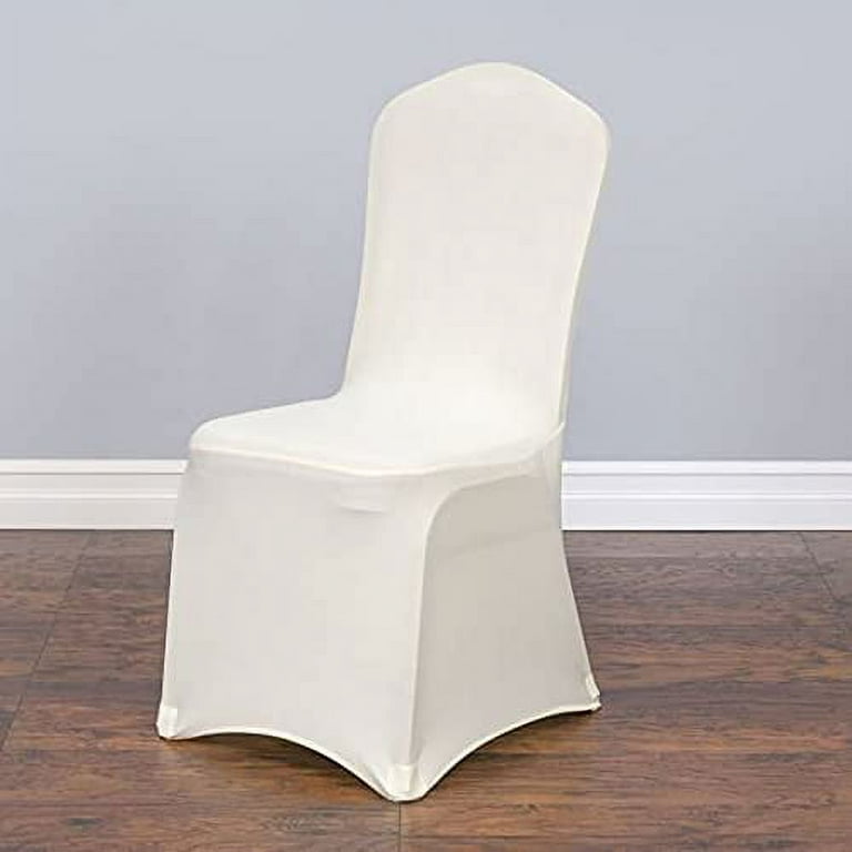 Ivory Spandex Stretch Fitted Folding Chair Cover