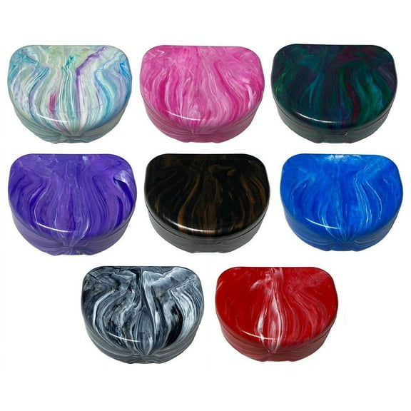 Sedroc Marble Mouthguard Case with Snap Lid for Mouth Guard