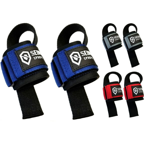 Sedroc Padded Weight Lifting Bar Straps with Wrist Wraps for Men and Women - Pair