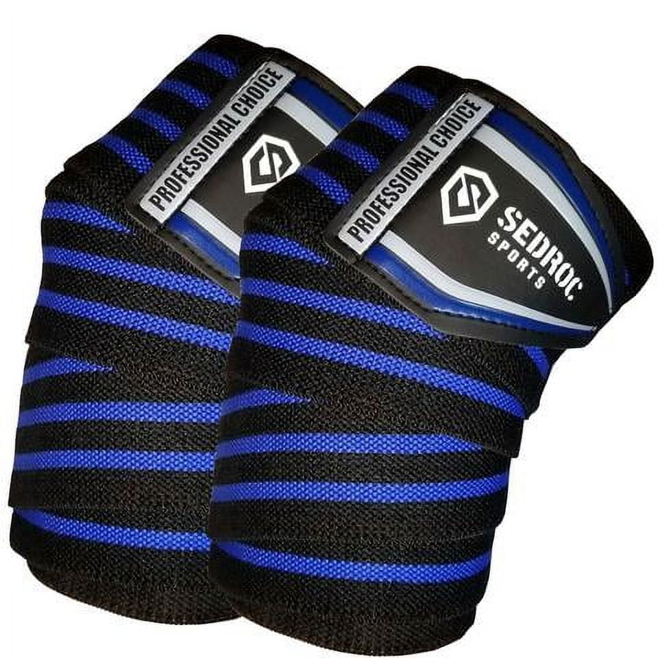 MuscleForge Knee Wraps For Powerlifting - 70" Elastic Support For Squats & Deadlifts, 500 Lb Capacity, Adjustable