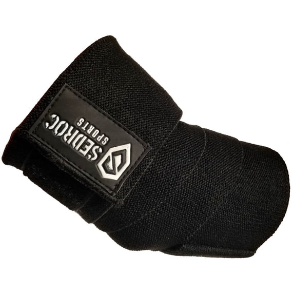 Sedroc Sports Weight Lifting Elbow Support Wraps Powerlifting Gym Training Brace Straps - Pair