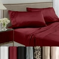 thumbnail image 1 of Seduction Satin Solid and Patterned Sheet Set Collection, Merlot, King Pillowcase, 1 of 6