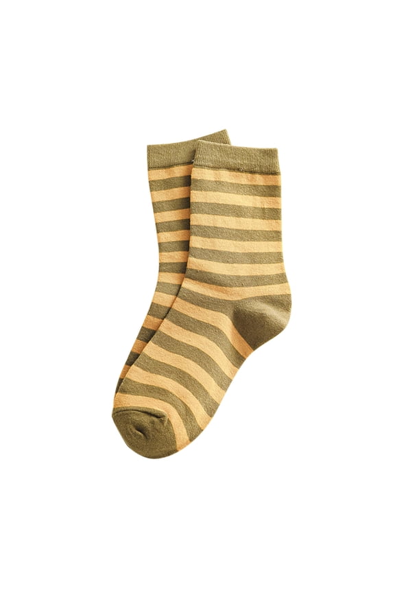 Seductiva Ankle Socks for Women Womens Winter Socks Autumn and Winter Mid Tube Socks Stripe Printing Warm Stockings 1Pair