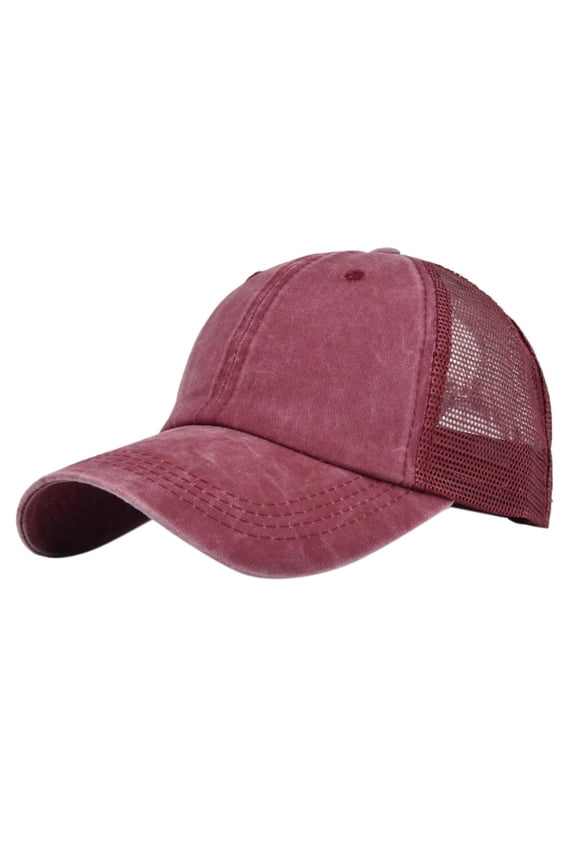 Seductiva Baseball Caps Mens and Womens Denim Retro Washed and Old Destroyed Peaked Cap Splicing Solid Color Baseball Cap