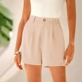 thumbnail image 1 of Seductiva Beige Clothing Shorts for Women Womens Summer High Waist Shorts Zippered Wrap Hem Wide Leg Shorts Relaxed Fit Casual, 1 of 6