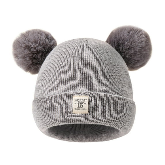 Seductiva Bomber Hats Winter Pompom Hat Knitted Ski Hat Double Pom Cap for Girls Boys