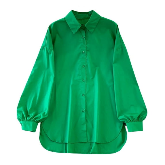 Seductiva Button Shirts for Women Women Shirt Long Sleeve Blouses Solid Women Work Casual Business Tops Loose Fit Fall Shirts Business Casual Work Tops Outfits Workout