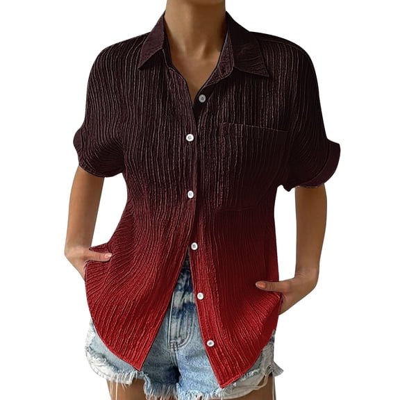 Seductiva Button Shirts for Women 2025 NeWomen Women's Cotton and Linen Shirt Short Sleeve Top Business Casual Work Tops Comfy Casual Vacation