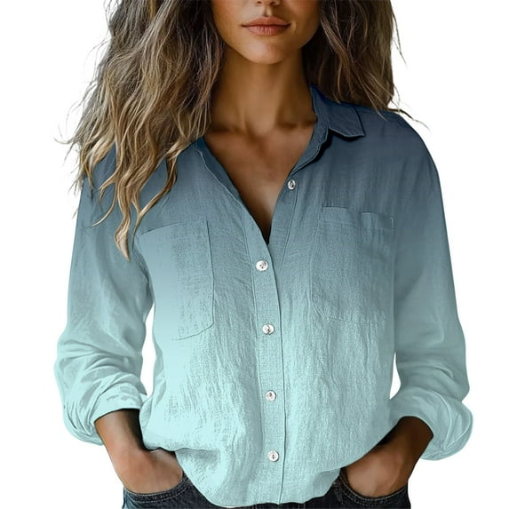 Seductiva Button Shirts for Women Women's Single Breasted Pleated Lapel Shirt Station Explosion Top Business Casual Work Tops Fashion Basic Casual