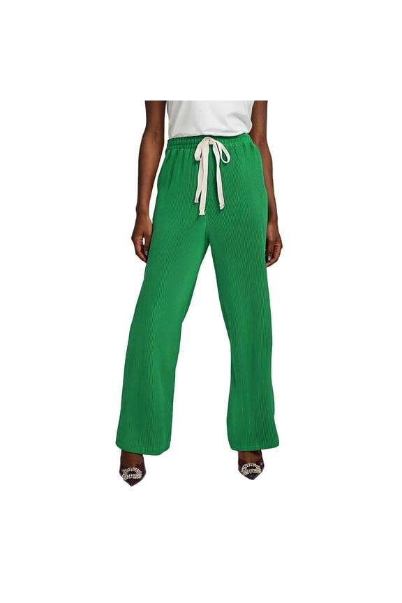 Seductiva Casual Pants for Women Loose High Waist Pressure Stripes Hundred Folds Wide Leg Pants for Women Down Drag Straight Leg Casual Pants Beach Pants Loose Fit