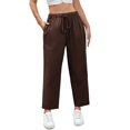 thumbnail image 1 of Seductiva Casual Pants for Women Womens Casual Cotton Linen Pants Lightweight Elastic Waist Cropped Pants Plus Size Solid Trousers Beach Pants Loose Fit, 1 of 5