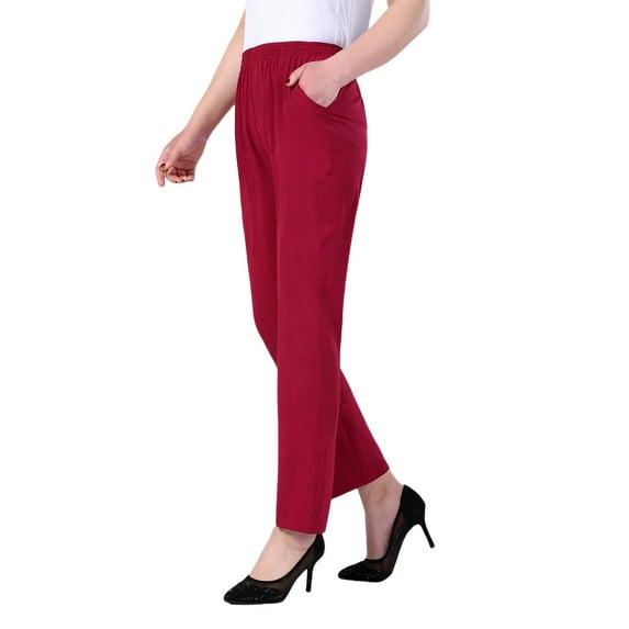 Seductiva Casual Pants for Women Women's Spring/Summer New Solid Color Loose Casual Pocket Pants Beach Pants Loose Fit