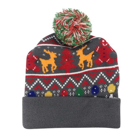Seductiva Christmas Hats Adults Christmas Berets Christmas Woolen Hat Female Fashion Trend Casual Woolen Ball Hat With LED Light M