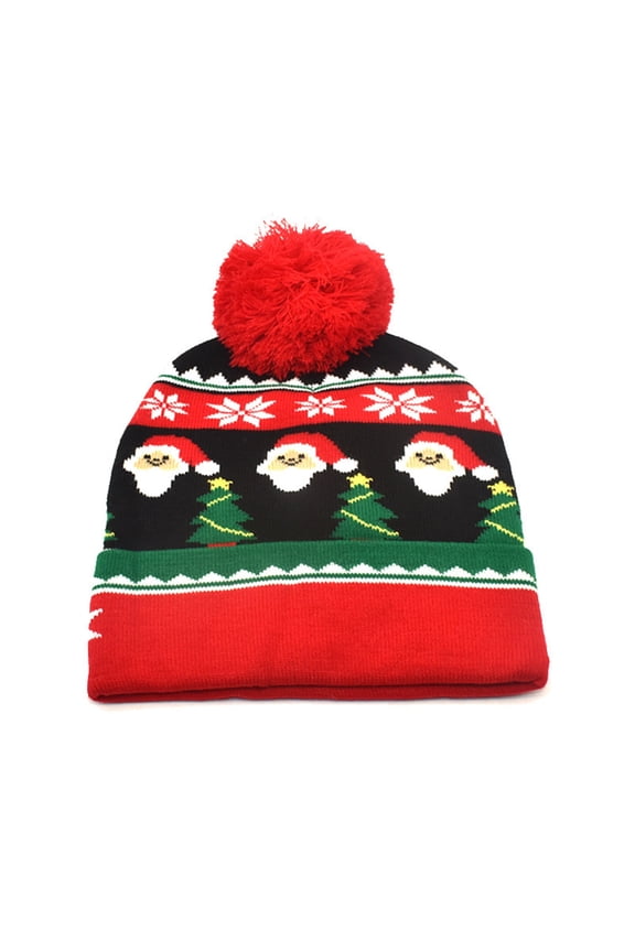 Seductiva Christmas Knitted Santa Hats Christmas Bomber Hats Christmas Winter Hats For Men Women Soft Warm Knit Hat Ski Stocking Cuffed Cap M
