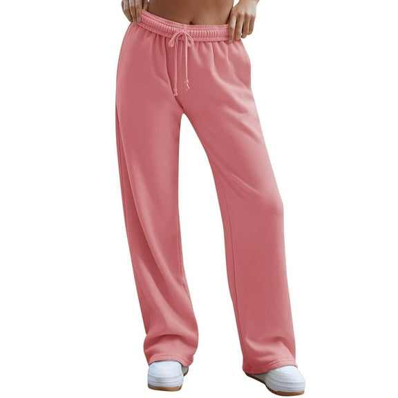 Seductiva Clothing under $11 Red Sweatpants Women's Jogging Bottoms Wide Sports Trousers Long Trousers Baggy Jogging Bottoms High Waist Casual Trousers Sweatpants with Pockets