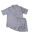 thumbnail image 1 of Seductiva 2 Piece Lounge Pjs Lady's Short Sleeved Shorts Pajamas Satin Lapel Comfortable Home Wear Two Piece Pajamas, 1 of 7