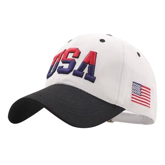 Seductiva Clothing Baseball Hat Sun Caps Male Female Neutral Summer America Flag Embroidery Grid Baseball Caps Adjustable Hat Visors Activities All Seasons 1PC