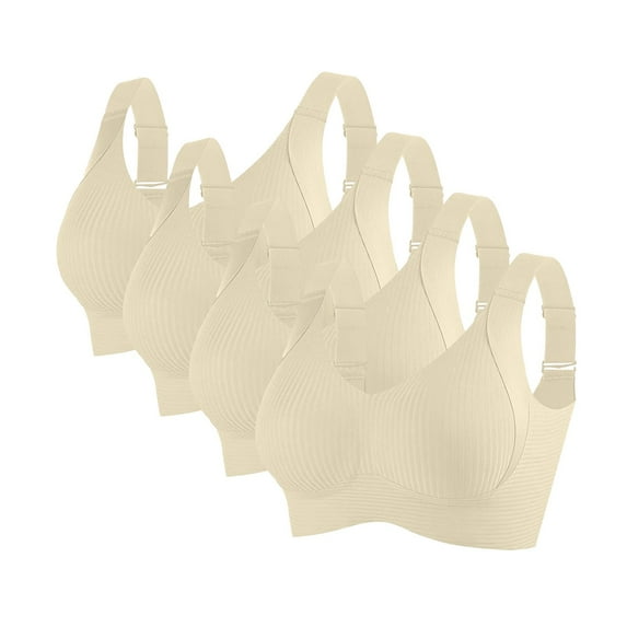 Seductiva Clothing Bras for Women Thin Laceless Ring Comfortable Breathability Underwear Large Size Brater Buckle Female Bra Deep Vest Bralette Wireless Bra