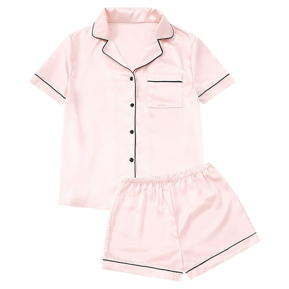 Seductiva Cotton Pajamas for Women Satin Silk Loungewear Sets Sleepwear Womens Set Button Down Pajamas Two Piece Women Suits Sets Two Piece Soft Sleepwear