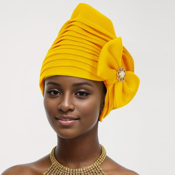 Seductiva Clothing Heardband Turban Cap Muslim Head for Black Women Stretchy Head Scarf African Hair for Natural Hair Turban Headwraps Tie Headbands Stretch Pleated Women Headscarf Hat