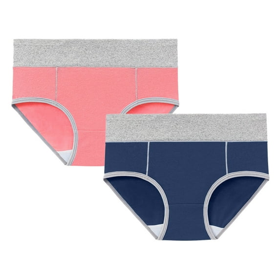 Seductiva Clothing High Waist Panties for Women Women's Cotton Underwear High Waist Briefs Soft Underpants Ladies Full Coverage 2 Pack