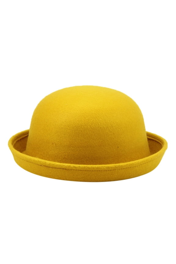 Seductiva Items Beret Cap for Women Girls Elegant Adults Solid Hat Roll Up Brim Panama Bowler Hat Bucket Hat Mens Womens Classic Wool Round Bowler Hats Cap Outdoor Activities 1PC