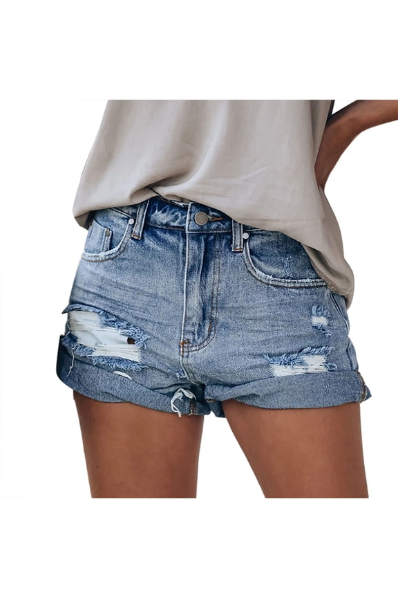Seductiva Clothing Summer Shorts for Women Denim Shorts Women High Waisted Stretchy Summer Women Casual Jeans