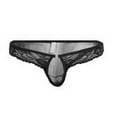 thumbnail image 1 of Seductiva Clothing Mens Thongs Hot Men Lingerie Floral Lace Mesh Semi See-through Briefs Bikini Underwear Low Rise G-String Briefs, 1 of 6