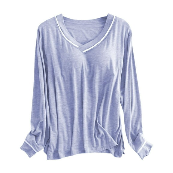 Seductiva Clothing Nightgowns for Women Women's Long Sleeve Sleep T Shirt Basic Layer Stretchy Shirts Neck Pajama Top