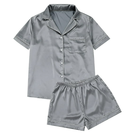 Seductiva Pajama Set for Women Satin Silk Loungewear Sets Sleepwear Womens Set Button Down Pajamas Two Piece Women Suits Sets Sleepwear Pjs Sets Lounge Set