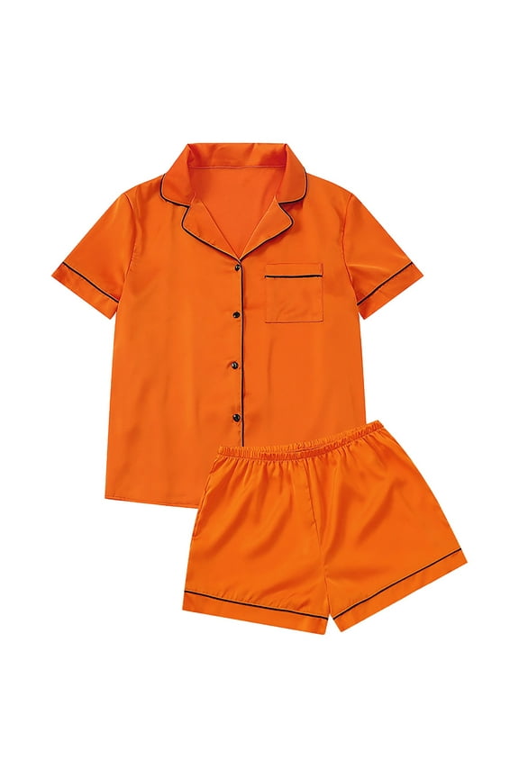 Pajama Set for Women Satin Silk Loungewear Sets Sleepwear Womens Set Button Down Pajamas Two Piece Women Suits Sets Sleepwear Pjs Sets Lounge Set