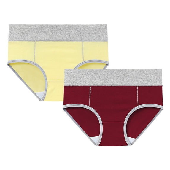 Seductiva Clothing Panties for Women Women's Cotton Underwear High Waist Briefs Soft Underpants Ladies Full Coverage 2 Pack