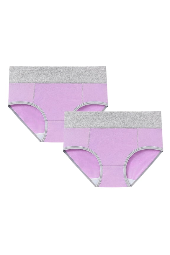 Underwear for Women Women's Cotton Underwear High Waist Briefs Soft Underpants Ladies Full Coverage 2 Pack Workout Breathable Comfortable Panties