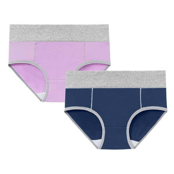Seductiva Women Clothing Panties for Women Women's Cotton Underwear High Waist Briefs Soft Underpants Ladies Full Coverage 2 Pack Soft Strech Ladies Breathable