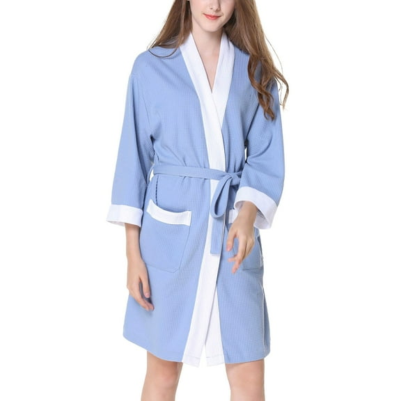 Seductiva Clearance Robes for Women Women Kimono Robes Long Knit Bathrobe Lightweight Soft Knit Sleepwear V Neck Casual Ladies Loungewear Soft Lightweight