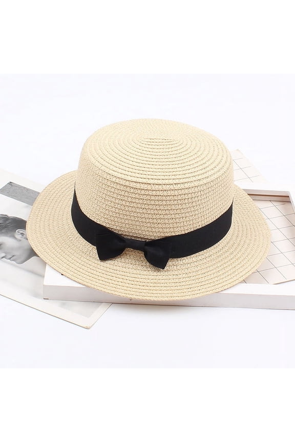 Seductiva Sale Sun Hats for Women Women Bowknot Straw Hat Summer Fedoras Boater Sun Hat Summer Straw Hats Bowler Hat Beach Cap for Women
