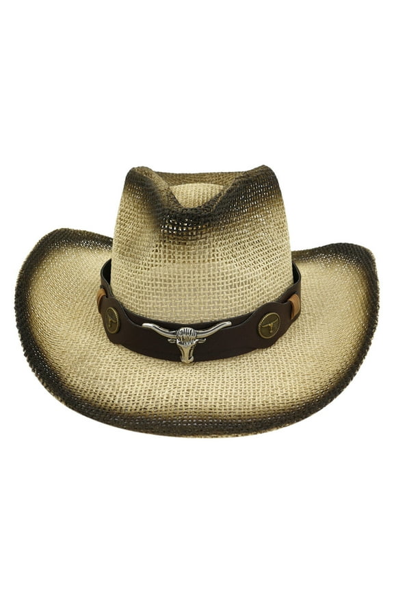 Seductiva Sales Cowboy Hat Men Women Retro Western Cowboy Riding Hat Leather Belt Wide Cap Hat Western Cap Wide Brim Sunhat 1PC