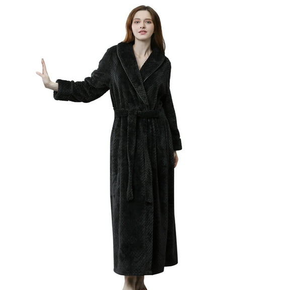 Seductiva Clearance Sales Robes for Women Womens Soft Plush Bathrobe Fluffy Cute Long Coat Nightgown Nightdress Soft Lightweight