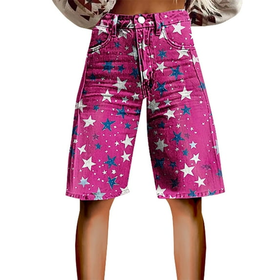 Seductiva Clothing Shorts for Women Independence Day Denim Shorts for Women â Patriotic American Flag Design High Waisted Comfortable & Stylish for Summer Bbqs and Outdoor Activities