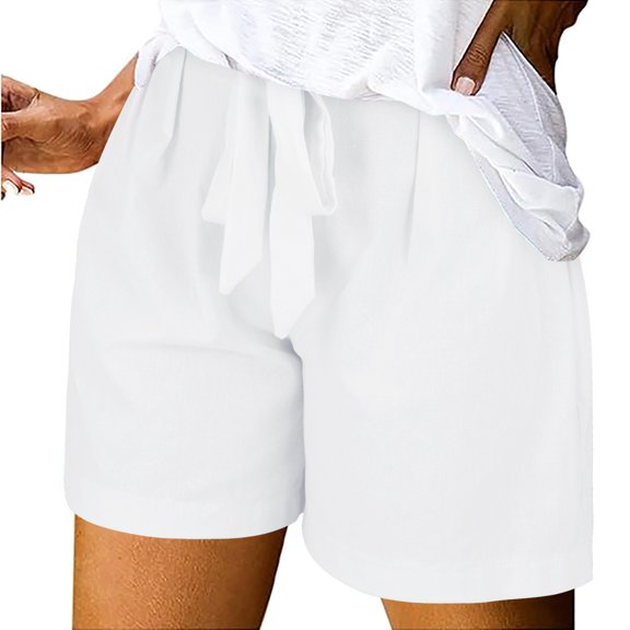 Seductiva Clothing Today Women's Original Shorts Women's Linen Wide Leg Pants Casual Loose High Waist Beach Haren Pants Pockets