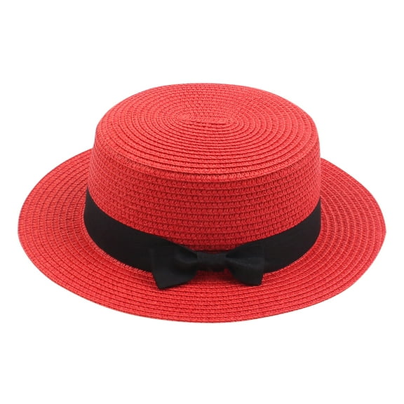 Seductiva Womens Beach Sun Hat Girls Boys Summer Fedora Straw Hat Wide Brim Floppy Beach Sun Cap Visor Hat Travel Foldable Brim Summer UV Hat 1PC