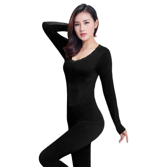Seductiva Sales Womens Thermal Set Womens Thermal Underwear Set Long Winter Clothes Base Layer Cuddle Top and Bottom Thermals Sets Top and Bottom Sets
