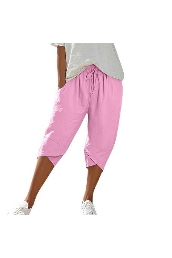 Seductiva Clothing Soft Leggings for Women Women's Knee Length Short Pants Ladies Loose Casual Solid Color Shorts