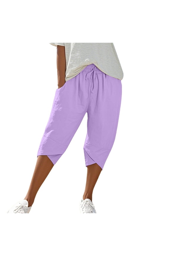 Seductiva Soft Leggings for Women Women's Knee Length Short Pants Ladies Loose Casual Solid Color Shorts