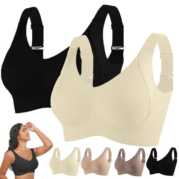 Seductiva Sports Bra for Women Bra,Seamless Comfort Bra Without Underwire, Elegant V-Neck Back, Invisible, Breathable for Office, Yoga and Home