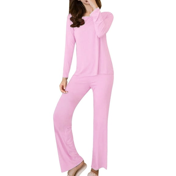 Seductiva Thermal Underwear Women Ultra-Soft Set Warm Underwear Women Winter Long Sleeve Chest Pad Spring and Autumn Solid Color Base Set Large Size Pajamas Two Piece Set