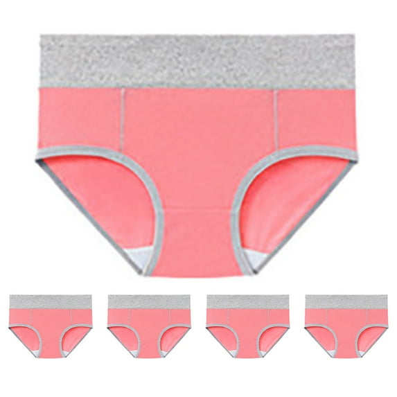 Seductiva Underwear for Women Women's Cotton Underwear High Waist Stretch Briefs Soft Underpants Ladies Full Coverage Panties 5 Pack Workout Breathable Comfortable Panties