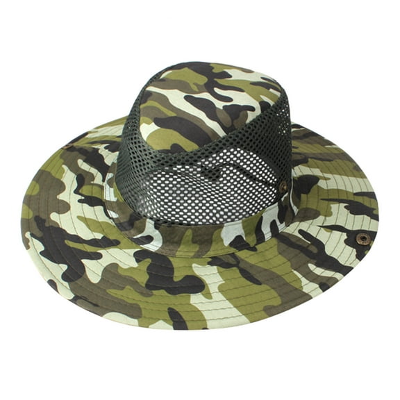 Seductiva Women Bucket Hat for Outdoor Summer Fishing Sunshade Hat Outdoor Camouflage Breathable Sandal Hat Western Cowboy Sunshade Hat Net Hat Outdoor Sun Protect 1PC